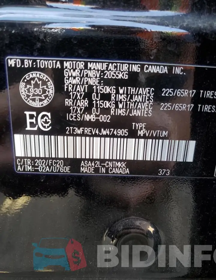 2T3WFREV4JW474905 Photo# 13