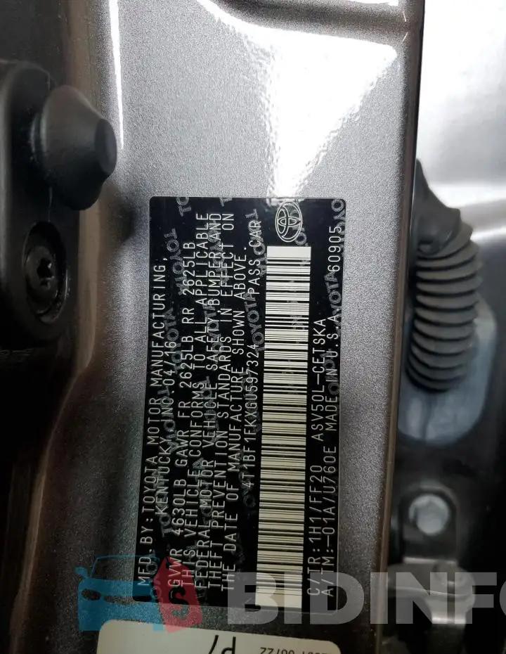 4T1BF1FKXGU597324 Photo# 12