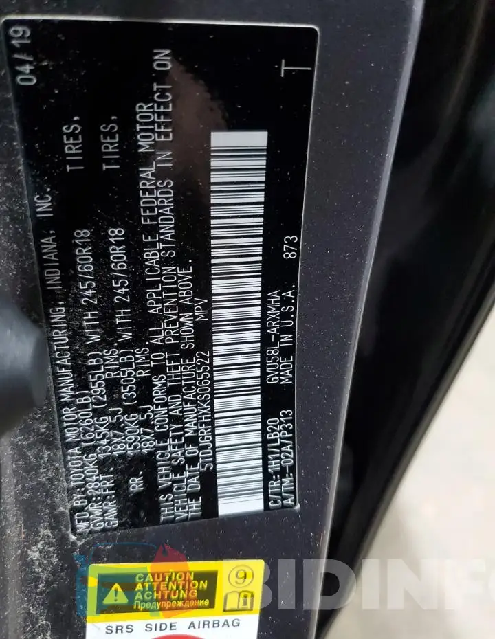 5TDJGRFHXKS065522 Photo# 14