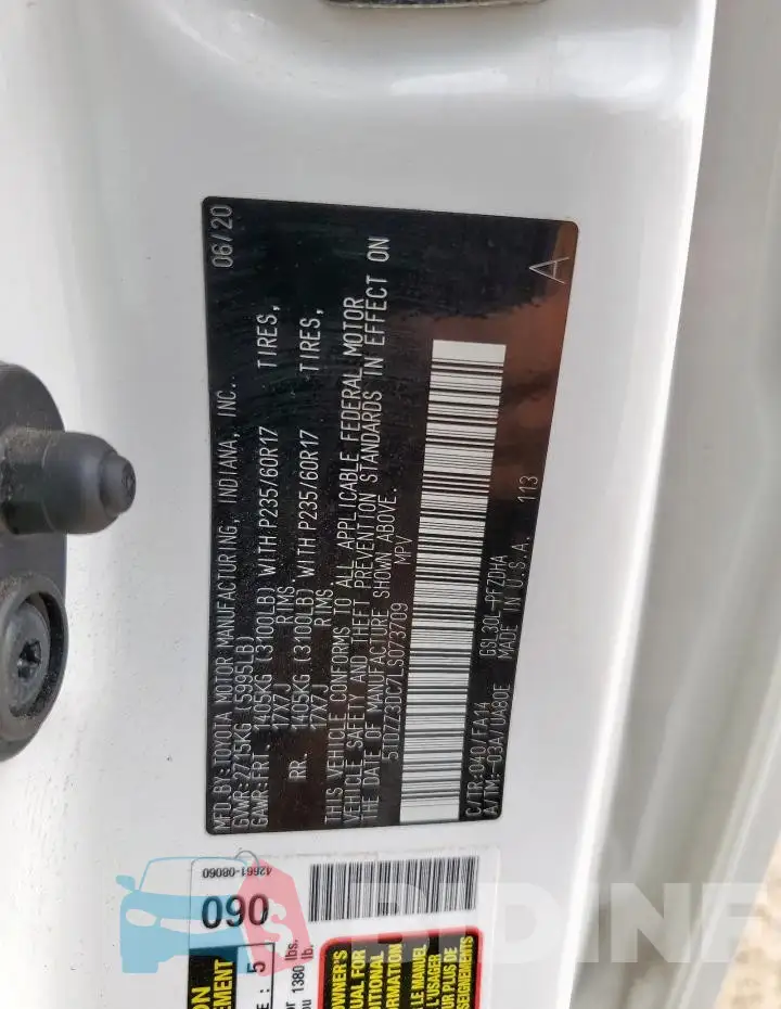 5TDZZ3DC7LS073709 Photo# 12