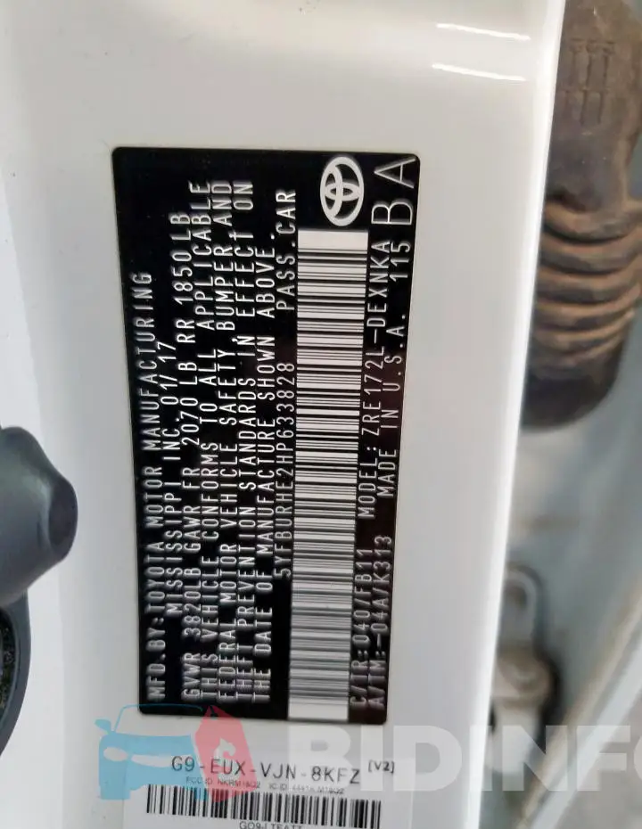 5YFBURHE2HP633828 Photo# 12