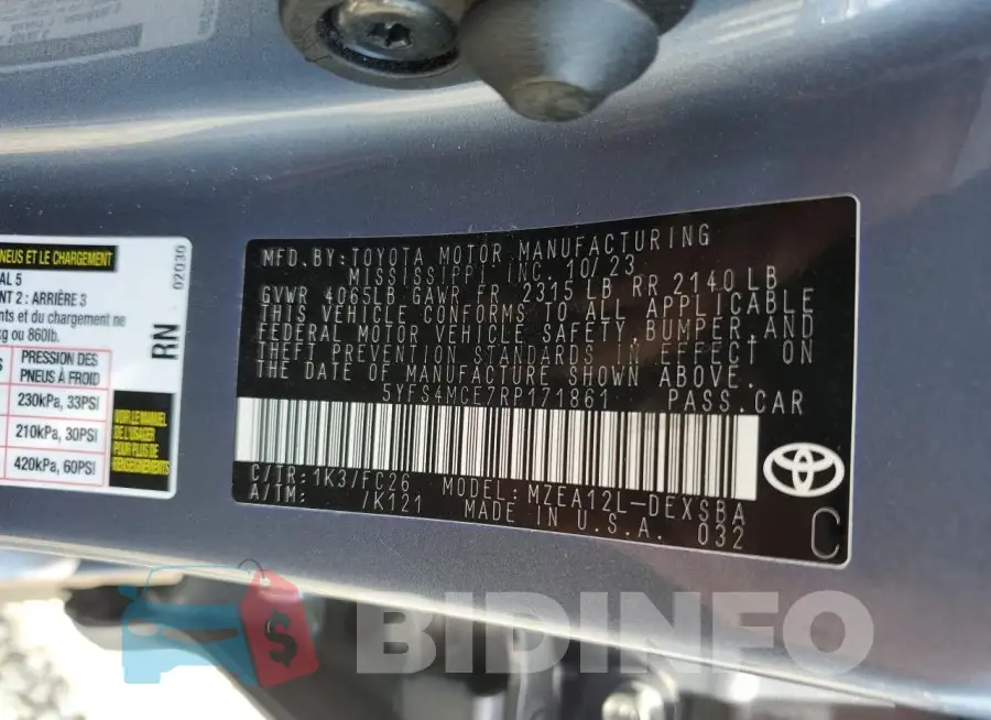 5YFS4MCE7RP171861 Photo# 12