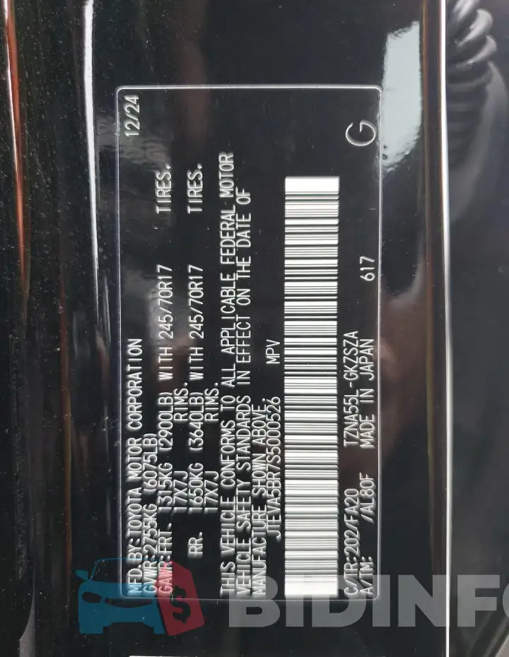 JTEVA5BR7S5000526 Photo# 12