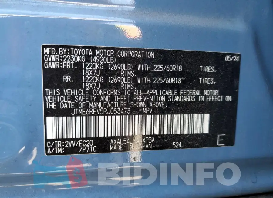 JTME6RFV5RJ053473 Photo# 12