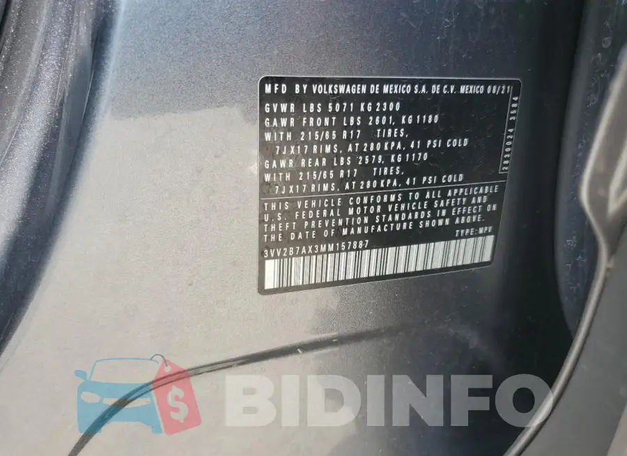 3VV2B7AX3MM157887 Photo# 12