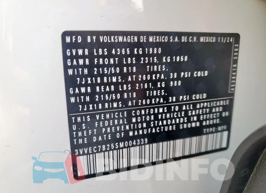 3VVEC7B25SM004339 Photo# 12