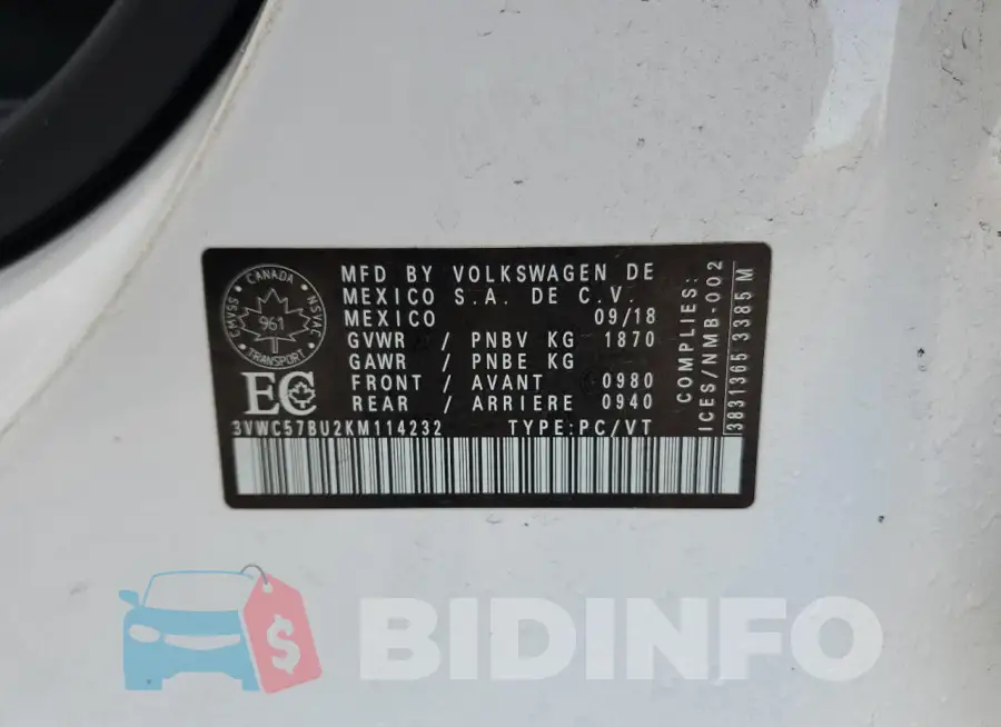 3VWC57BU2KM114232 Photo# 13
