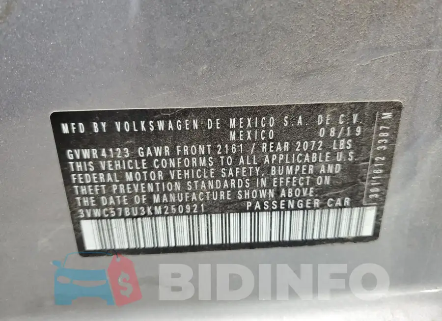 3VWC57BU3KM250921 Photo# 12