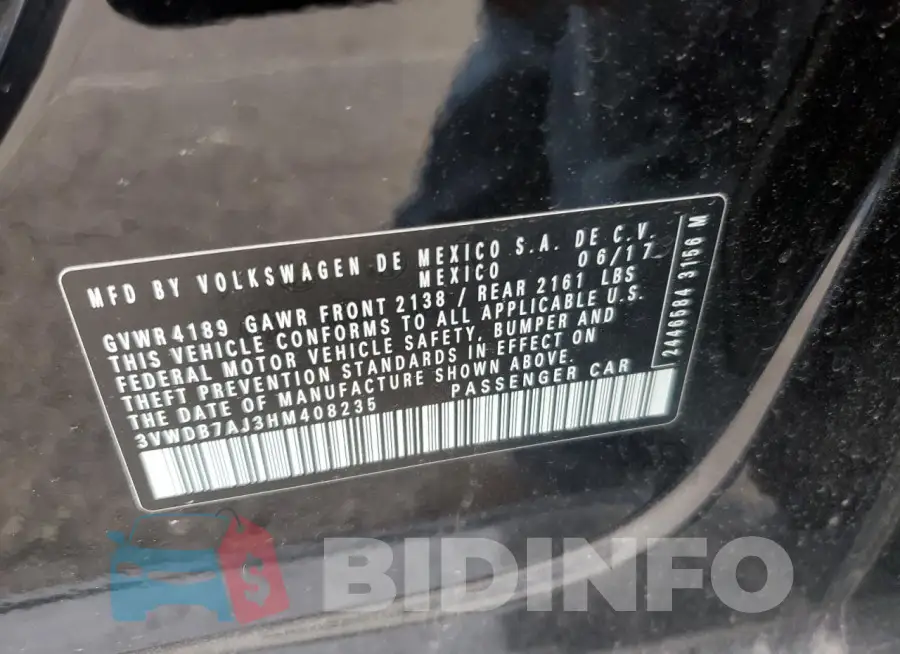 3VWDB7AJ3HM408235 Photo# 12