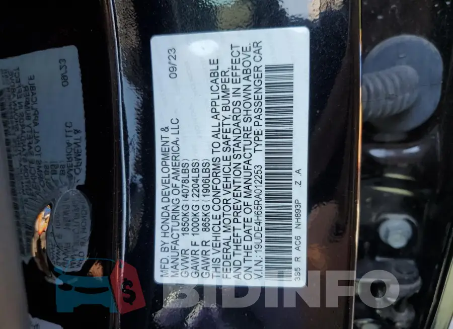 19UDE4H65RA012253 Photo# 13