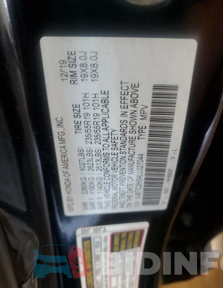 5J8TC2H54LL027044 Photo# 13