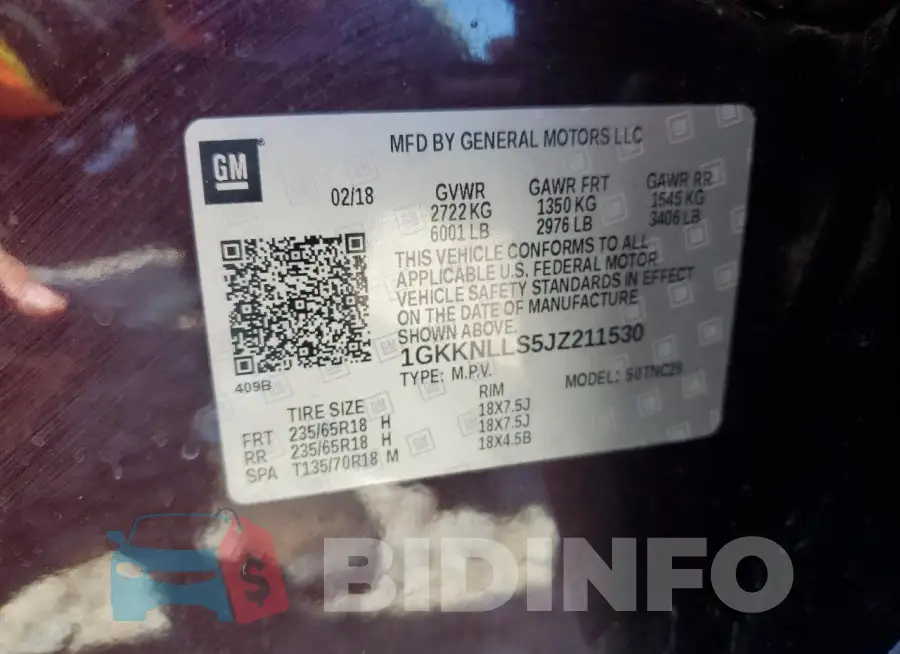1GKKNLLS5JZ211530 Photo# 13