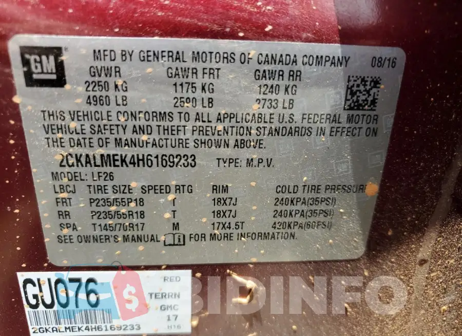 2GKALMEK4H6169233 Photo# 13