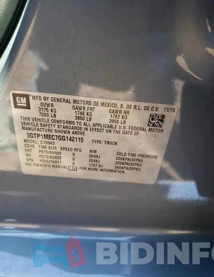 3GTP1MEC7GG142115 Photo# 12