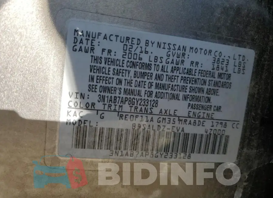 3N1AB7AP8GY233128 Photo# 12