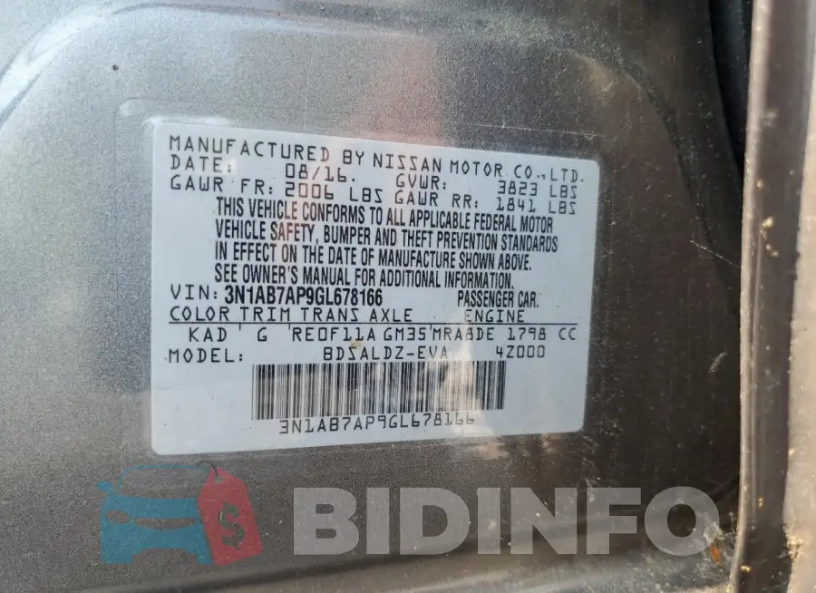3N1AB7AP9GL678166 Photo# 12