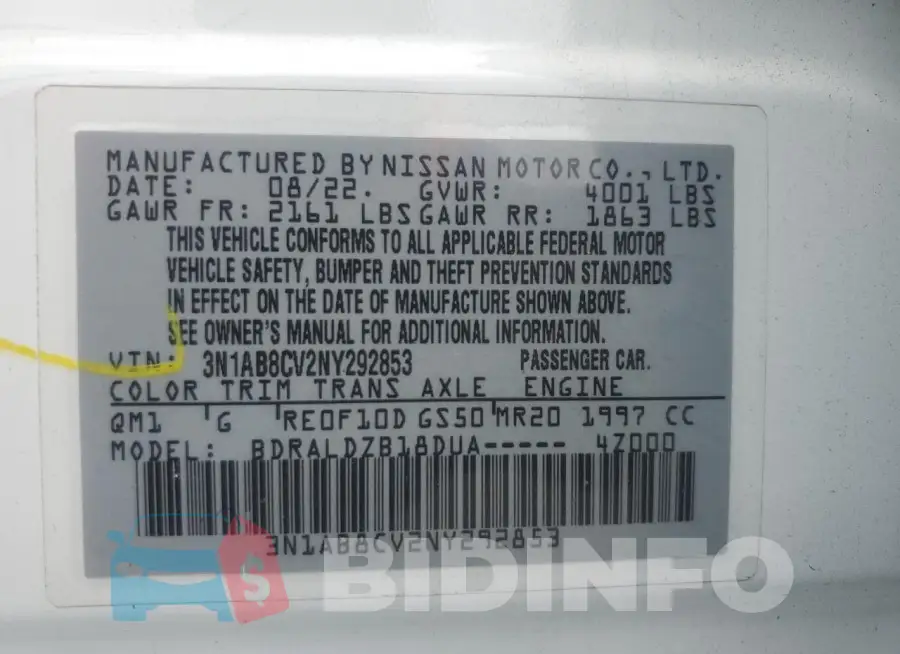 3N1AB8CV2NY292853 Photo# 12