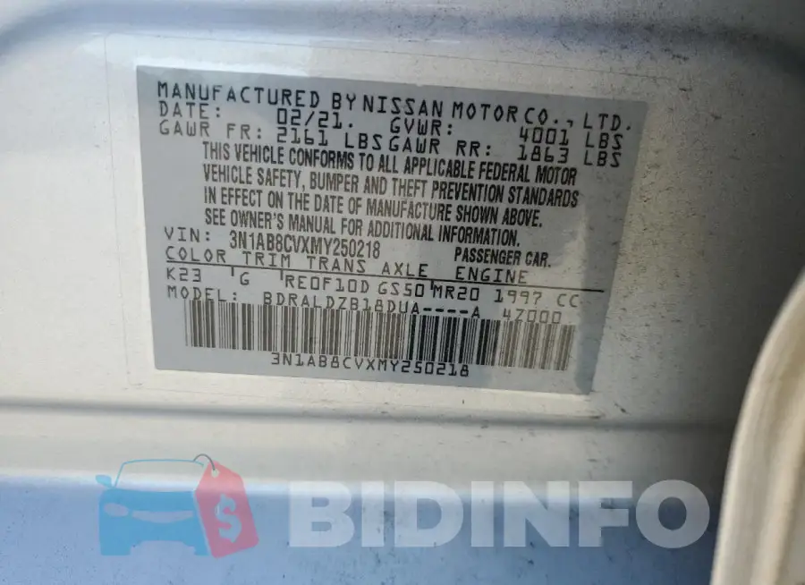 3N1AB8CVXMY250218 Photo# 12