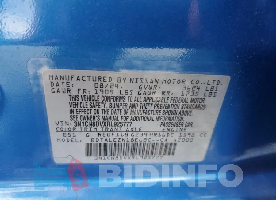3N1CN8DVXRL925777 Photo# 12