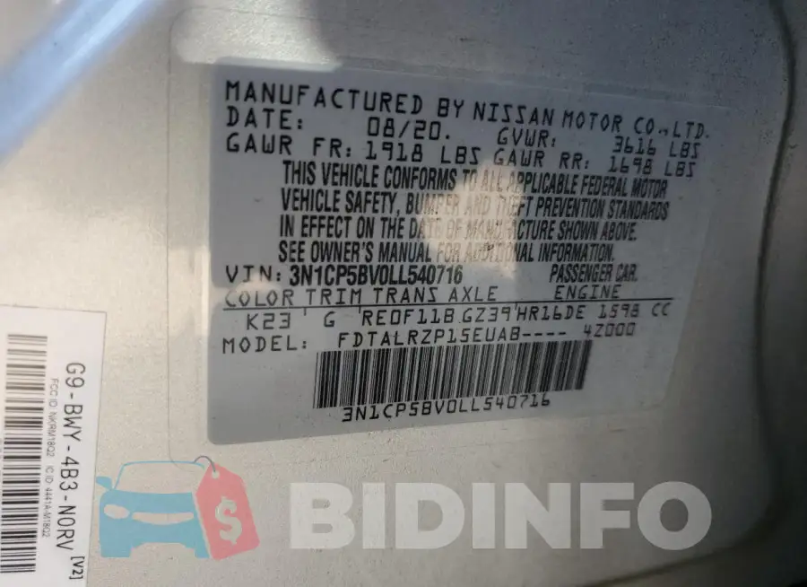 3N1CP5BV0LL540716 Photo# 13