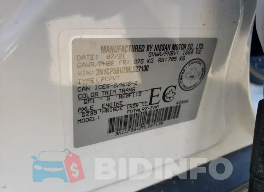 3N1CP5BV2ML527130 Photo# 13