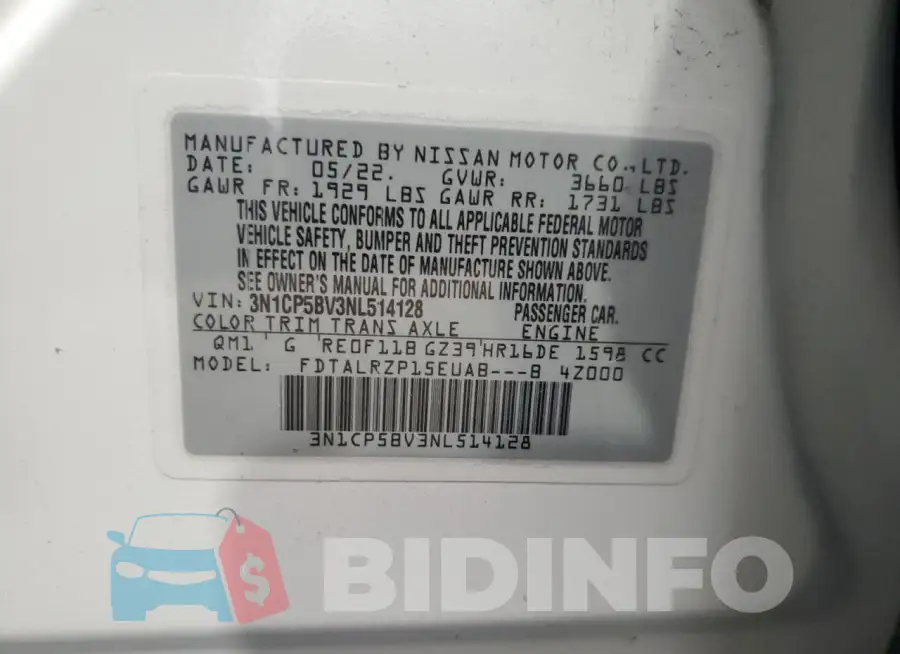 3N1CP5BV3NL514128 Photo# 12