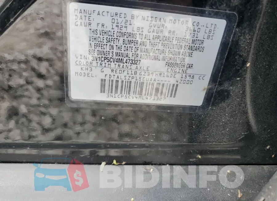 3N1CP5CV4ML473327 Photo# 13