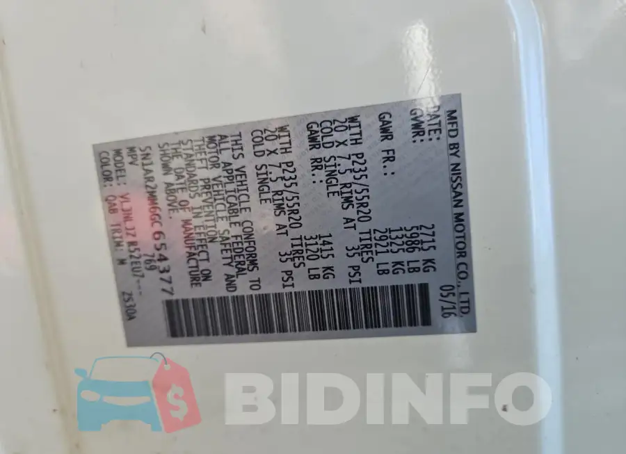 5N1AR2MM6GC654377 Photo# 10