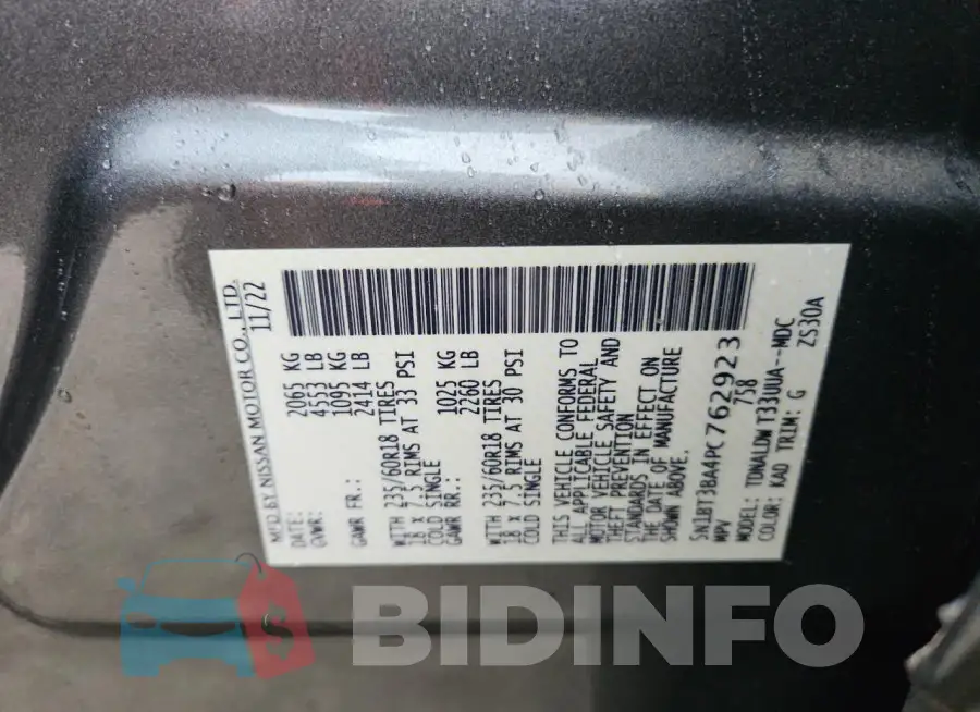 5N1BT3BA4PC762923 Photo# 13
