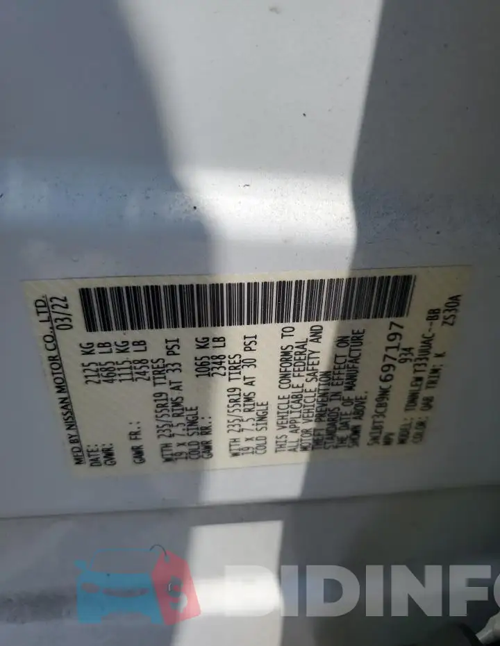 5N1BT3CB9NC697197 Photo# 13