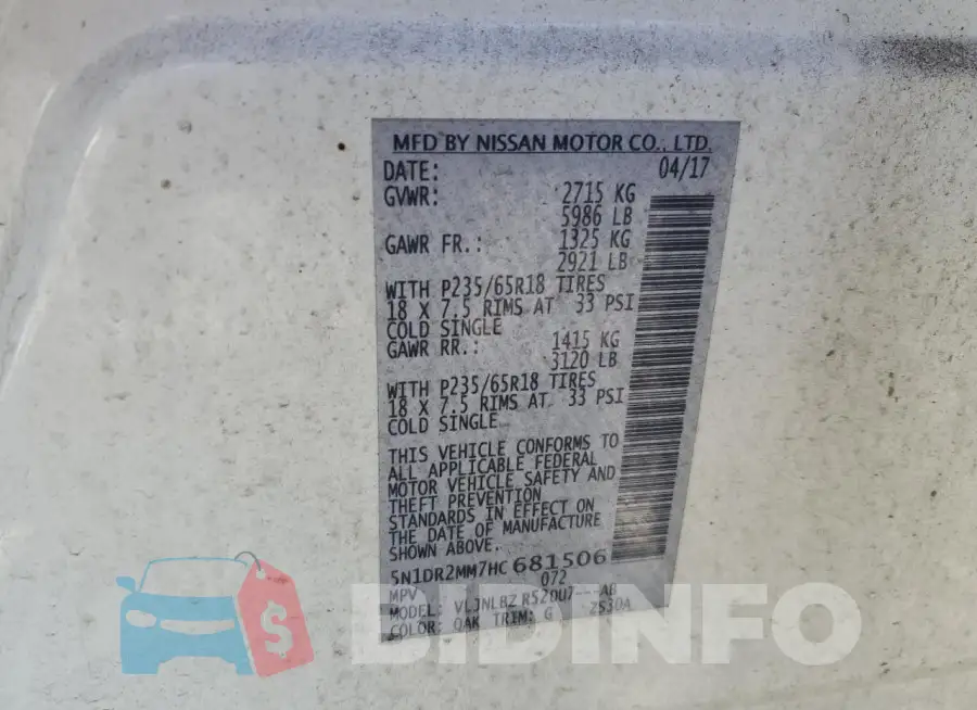 5N1DR2MM7HC681506 Photo# 14