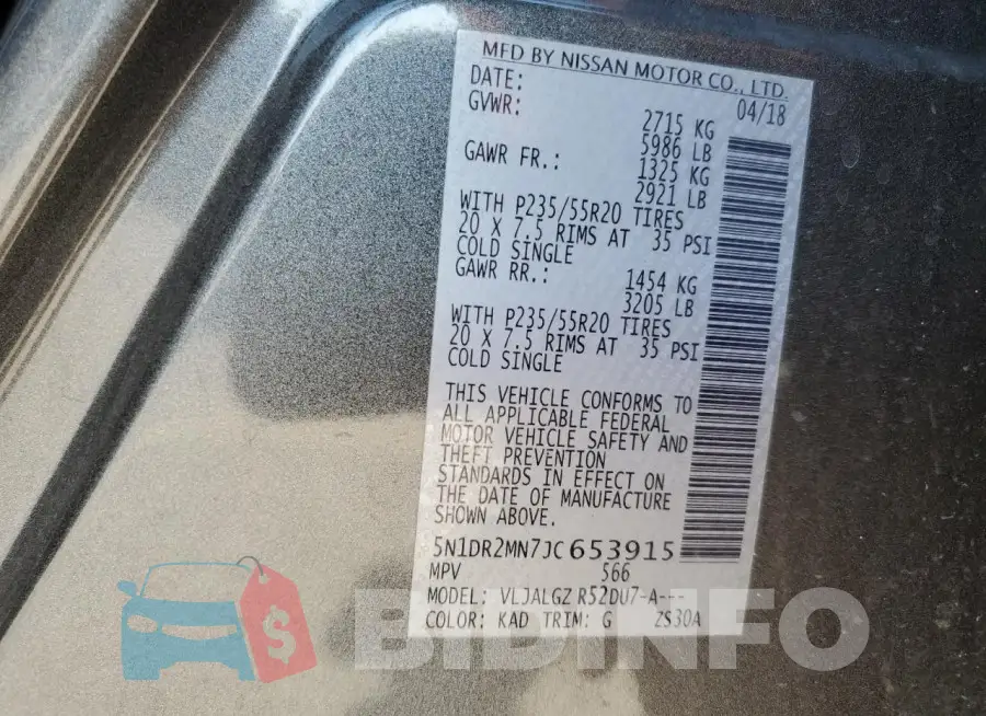 5N1DR2MN7JC653915 Photo# 13