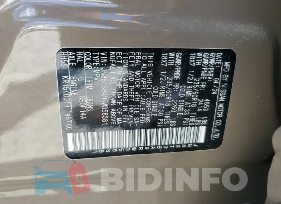 JN8BT3BA9RW358381 Photo# 13
