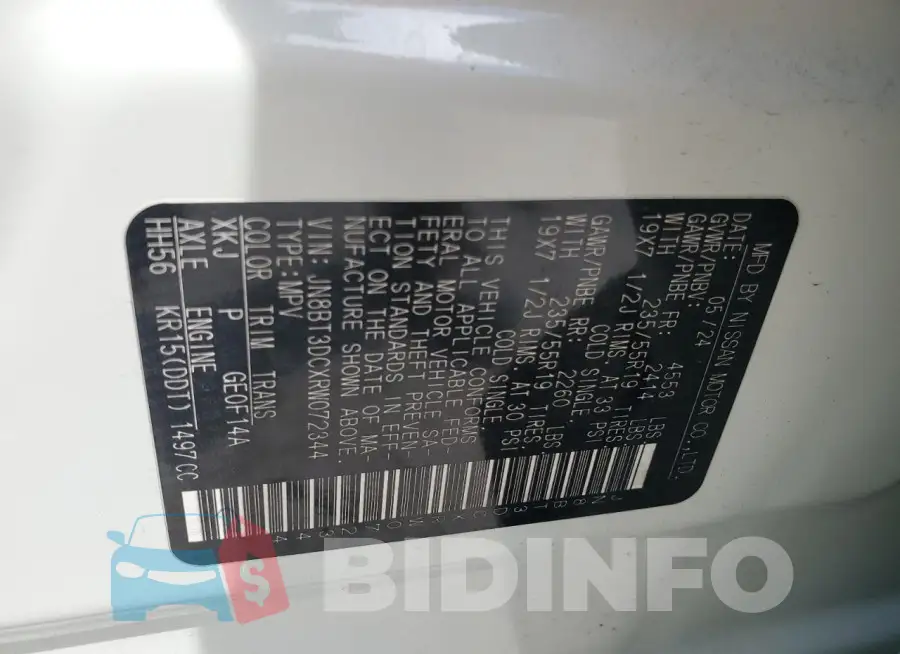 JN8BT3DCXRW072344 Photo# 13