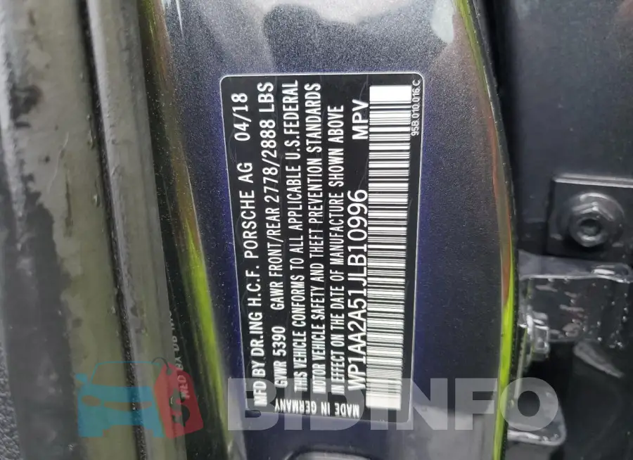 WP1AA2A51JLB10996 Photo# 13