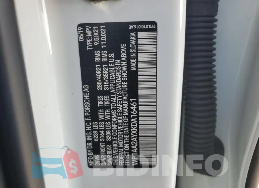 WP1AA2AYXKDA16461 Photo# 14