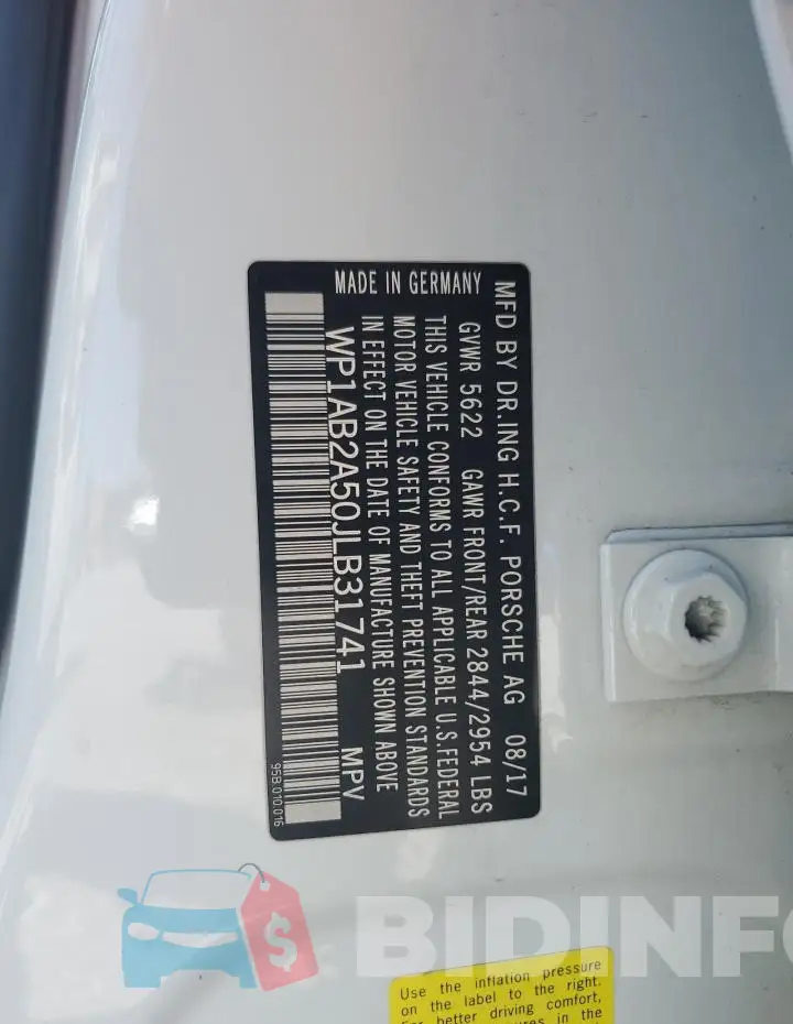 WP1AB2A50JLB31741 Photo# 12