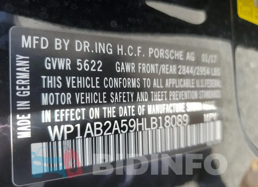 WP1AB2A59HLB18089 Photo# 13