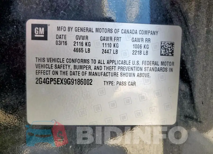 2G4GP5EX9G9186002 Photo# 12