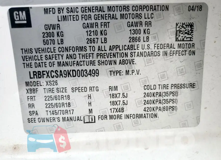 LRBFXCSA9KD003499 Photo# 13