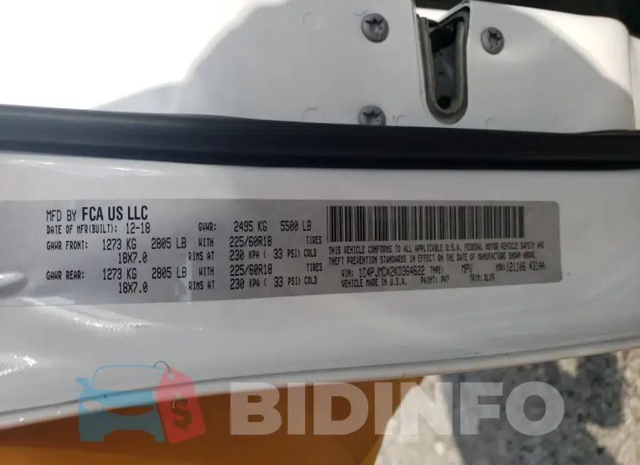 1C4PJMDX2KD364622 Photo# 14