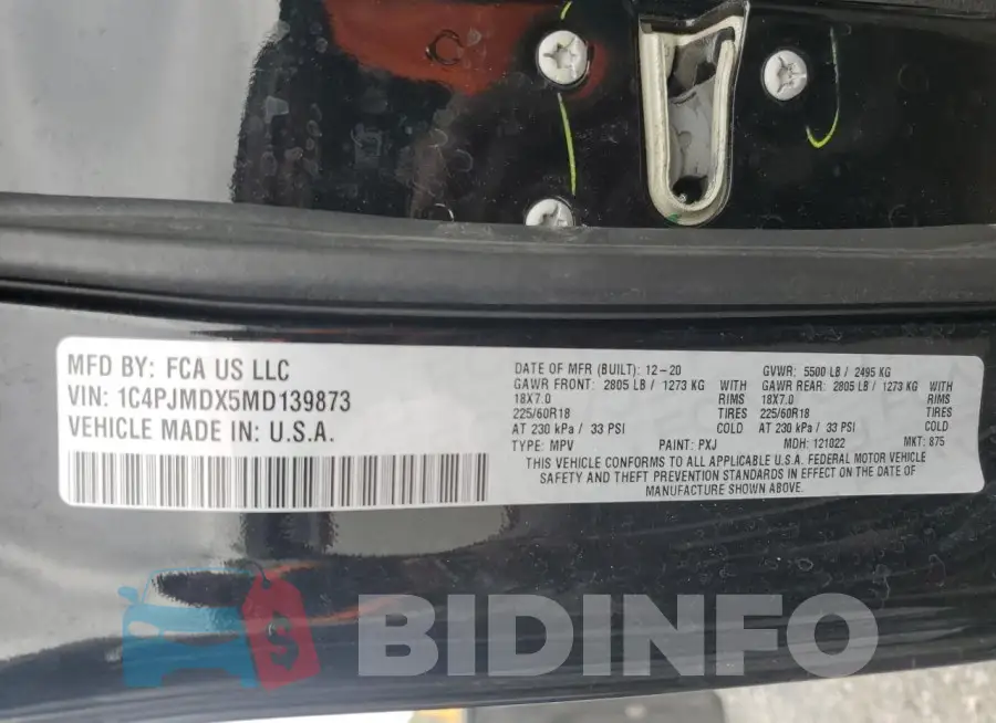 1C4PJMDX5MD139873 Photo# 13
