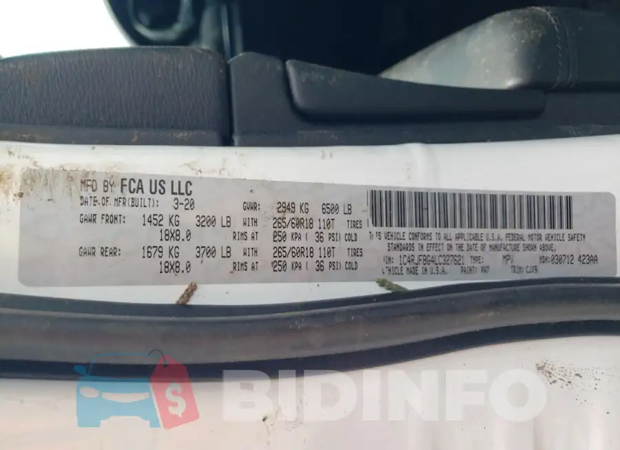 1C4RJFBG4LC327621 Photo# 13