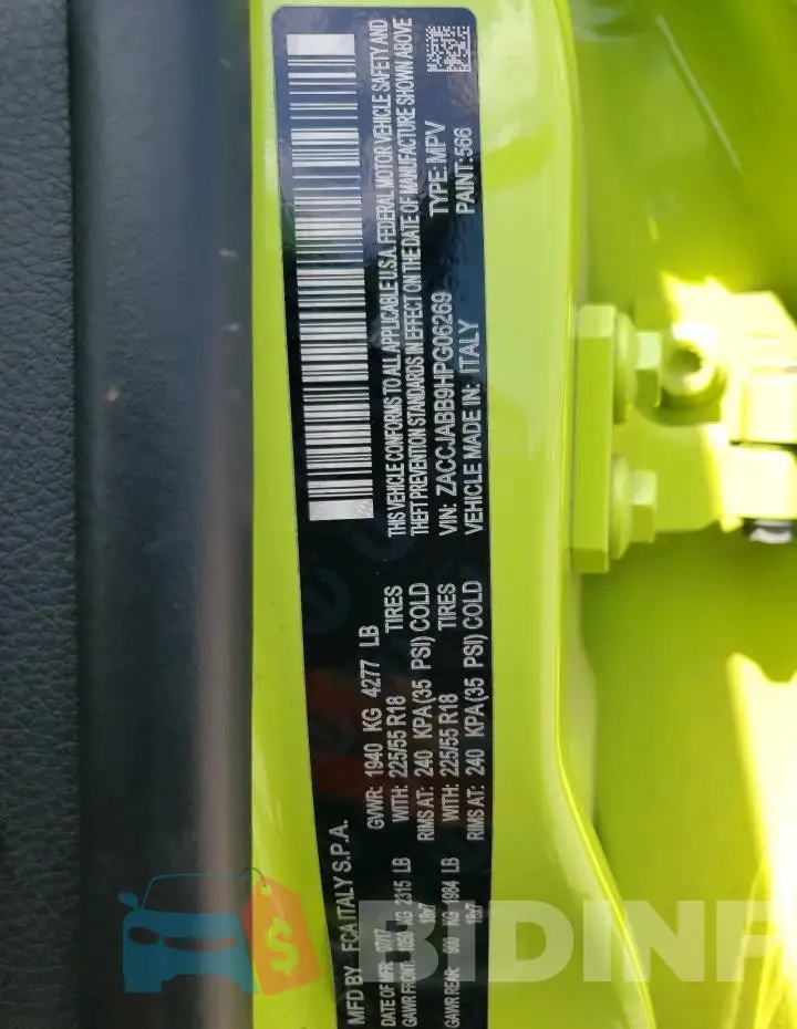 ZACCJABB9HPG06269 Photo# 12