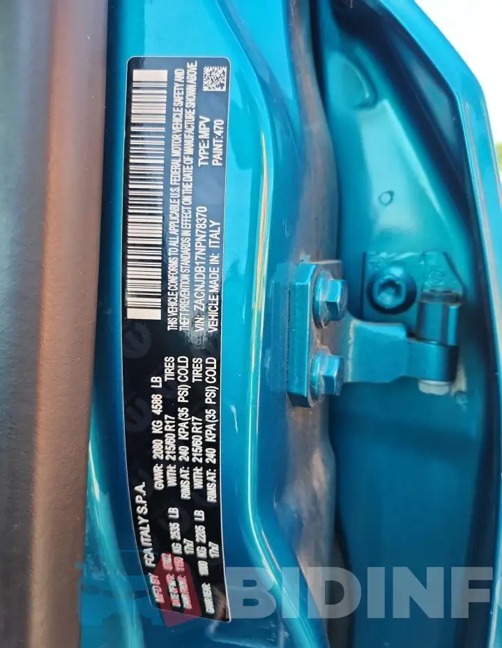 ZACNJDB17NPN78370 Photo# 13