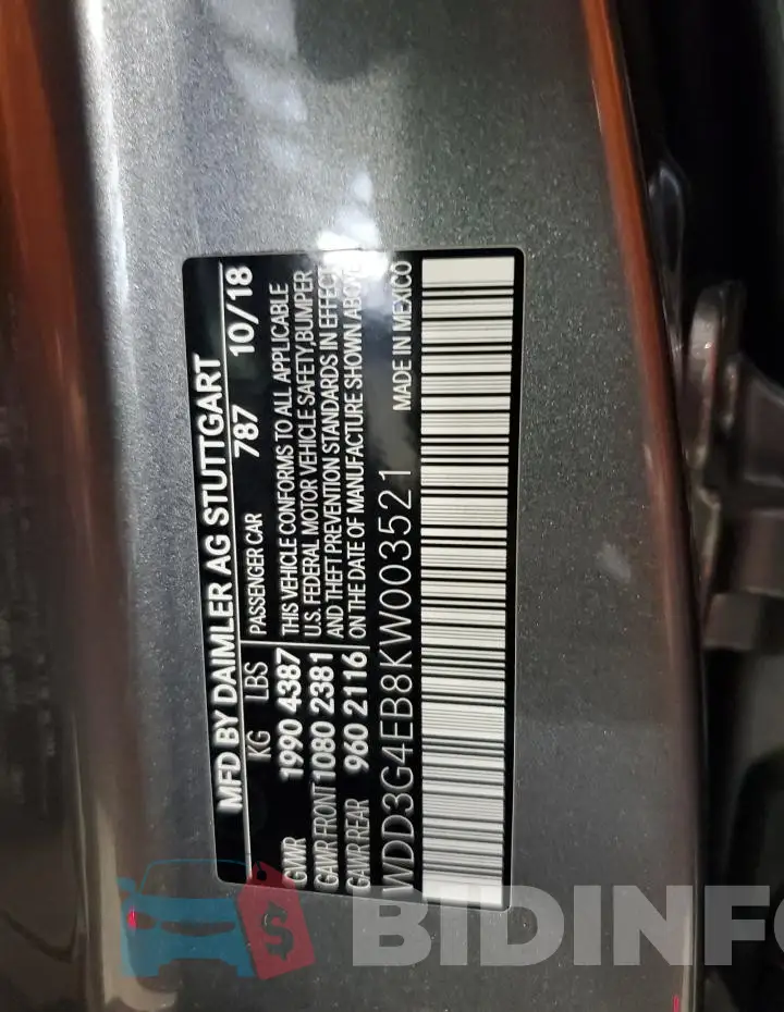WDD3G4EB8KW003521 Photo# 12