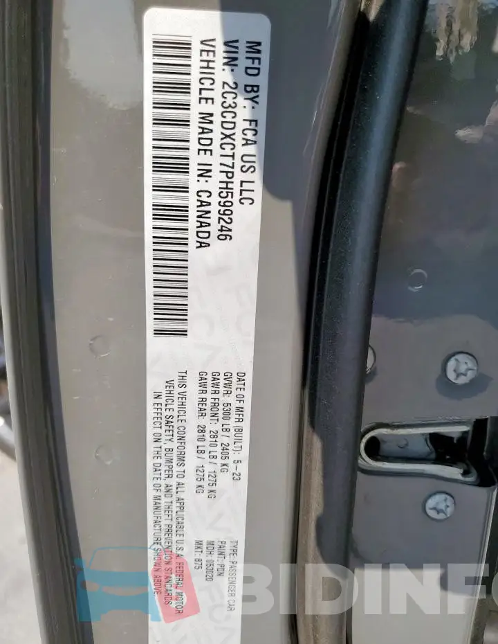 2C3CDXCT7PH599246 Photo# 13