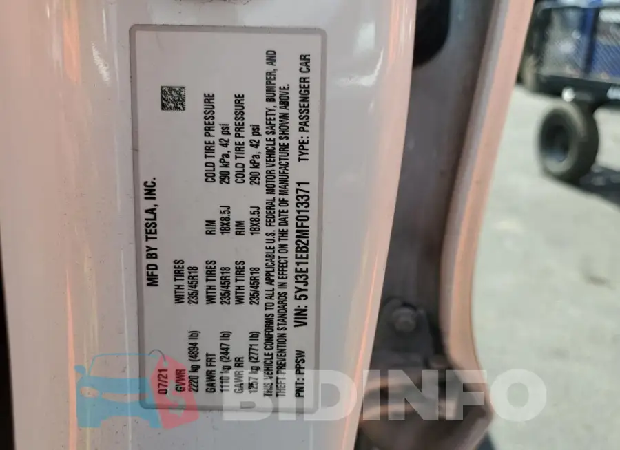 5YJ3E1EB2MF013371 Photo# 12