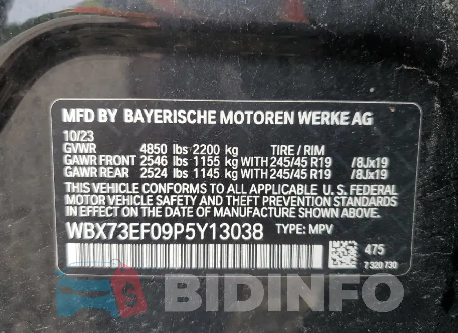 WBX73EF09P5Y13038 Photo# 13