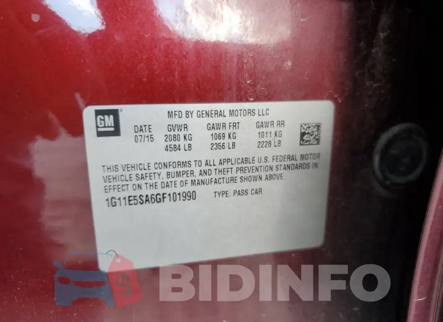 1G11E5SA6GF101990 Photo# 12